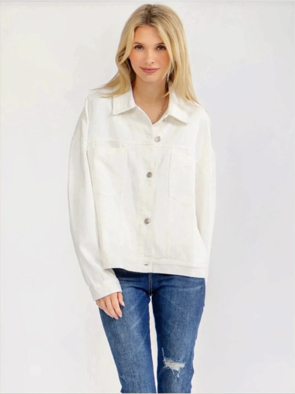 hers mine Cotton Utility Jacket White Size Small NWT